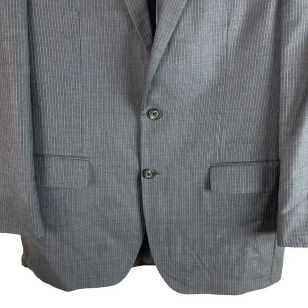 Ralph Lauren Mens Wool Pinstripe‎ Blazer Sport Coat 40R Charcoal Gray 2 Button